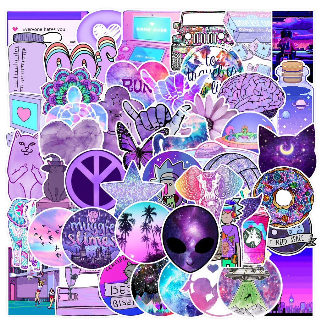 Lilla retro Stickers