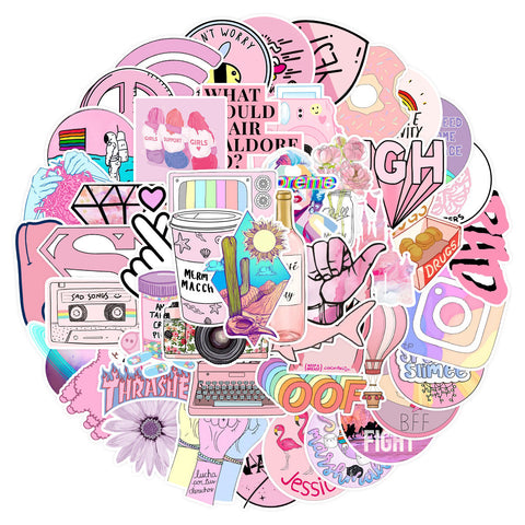 Pink Girl Power Stickers