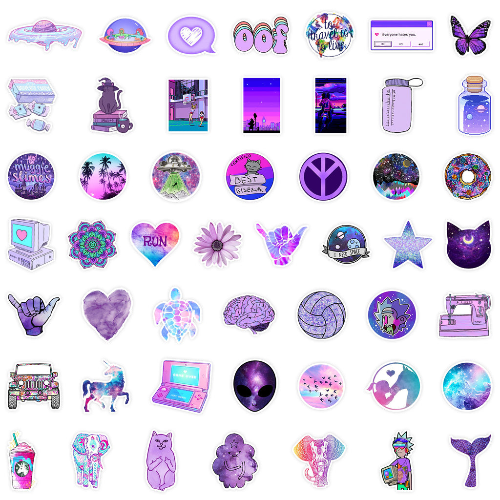 Lilla retro Stickers