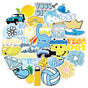 Cartoon blå stickers