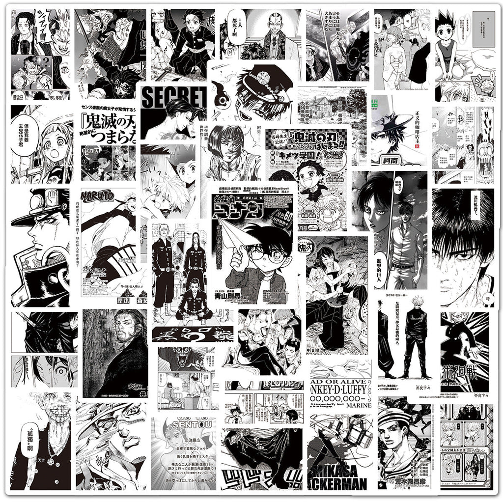 Hunter × Hunter sort/hvid Stickers