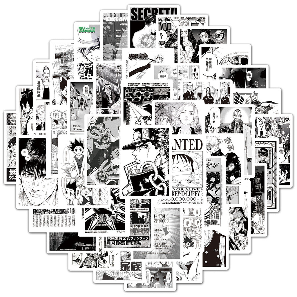 Hunter × Hunter sort/hvid Stickers