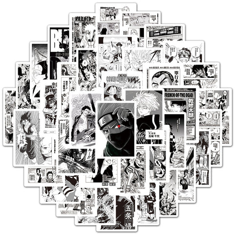 Hunter × Hunter sort/hvid Stickers