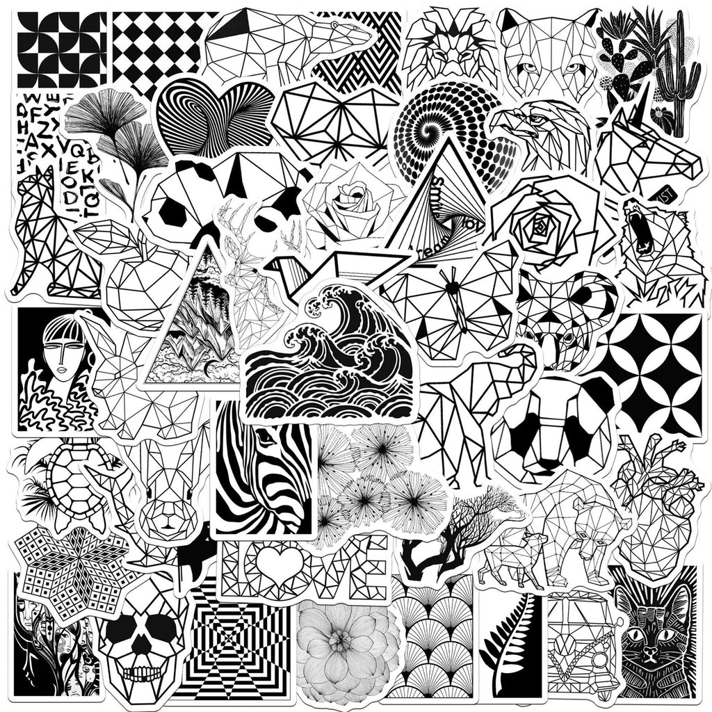 Sort/Hvid mønster Stickers
