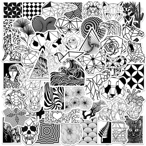 Sort/Hvid mønster Stickers