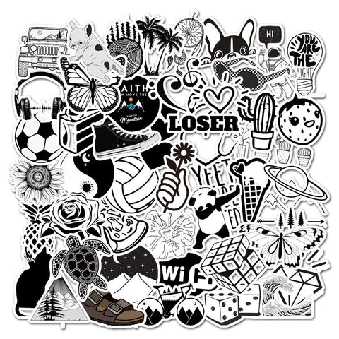 Sort/Hvid VSCO Stickers