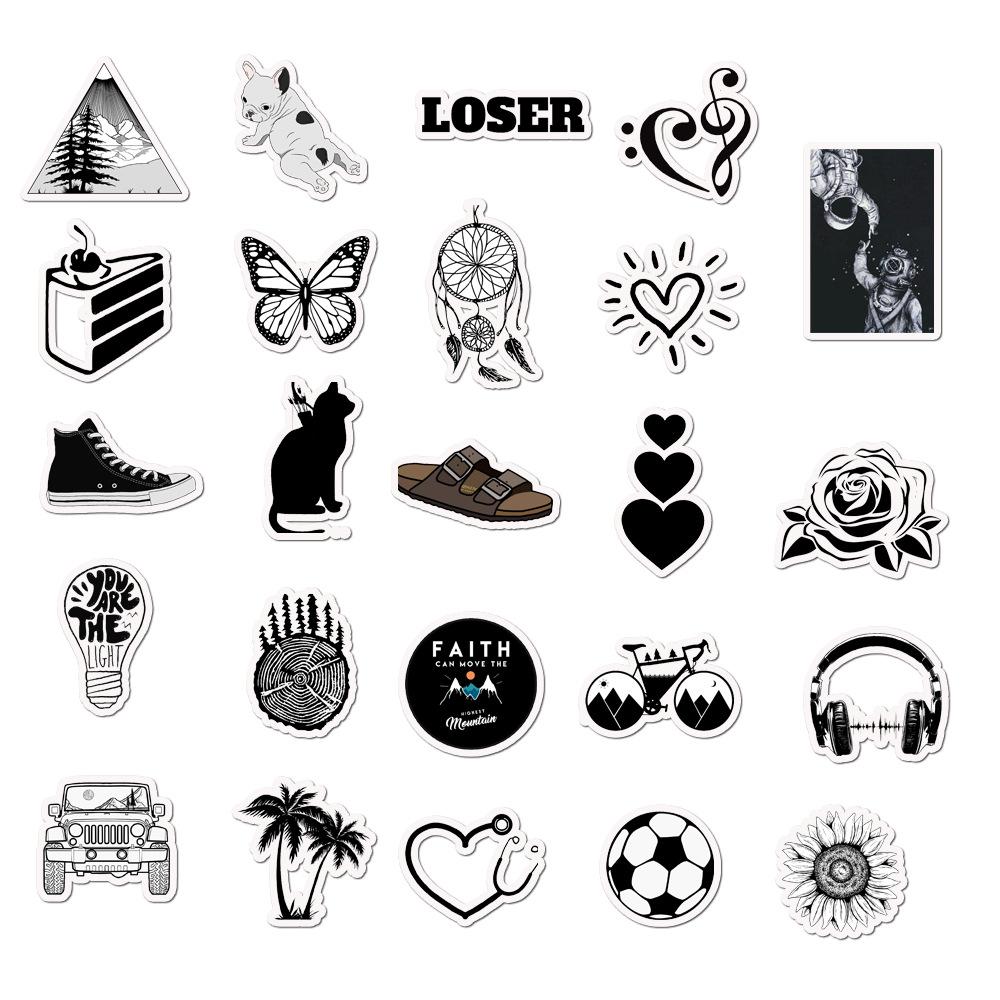 Sort/Hvid VSCO Stickers