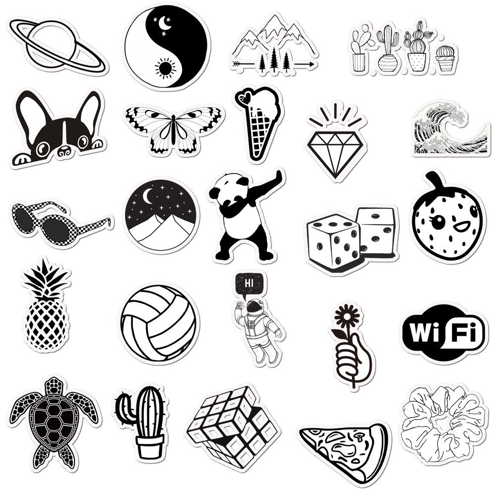 Sort/Hvid VSCO Stickers