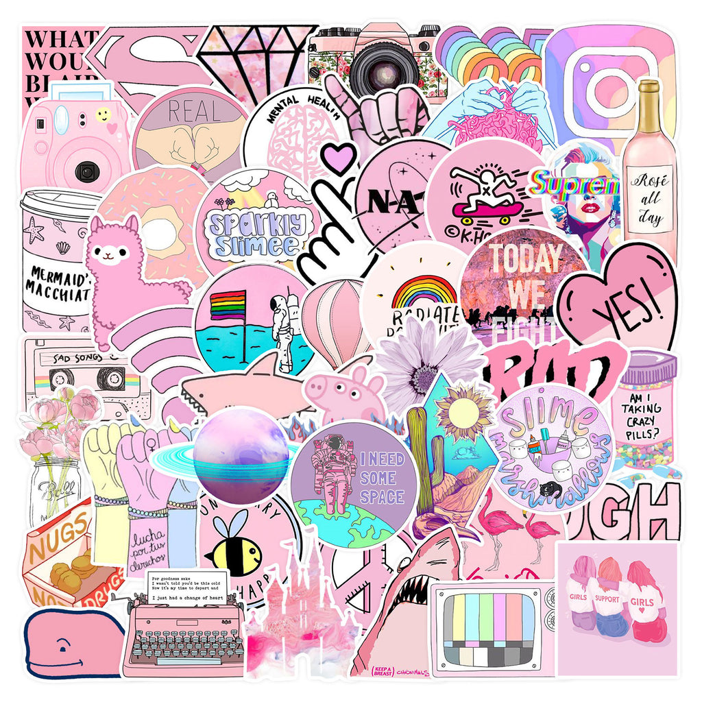 Pink Girl Power Stickers