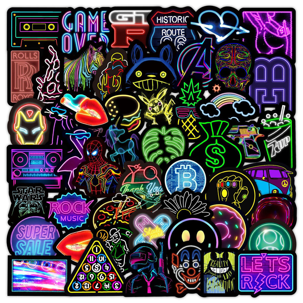 Neon Light Graffiti Stickers