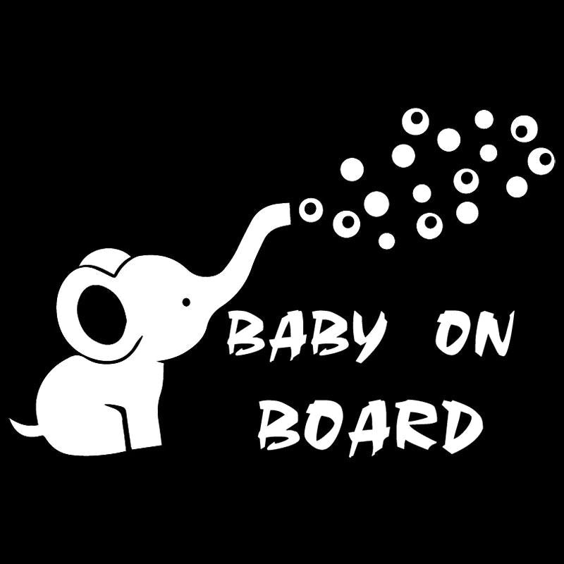 Baby Elephant On Board - Bil Sticker