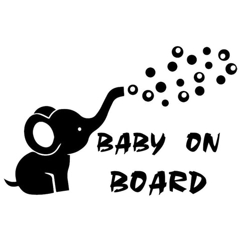 Baby Elephant On Board - Bil Sticker