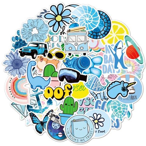 Cartoon blå stickers