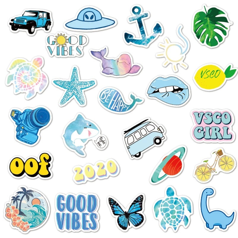 Cartoon blå stickers