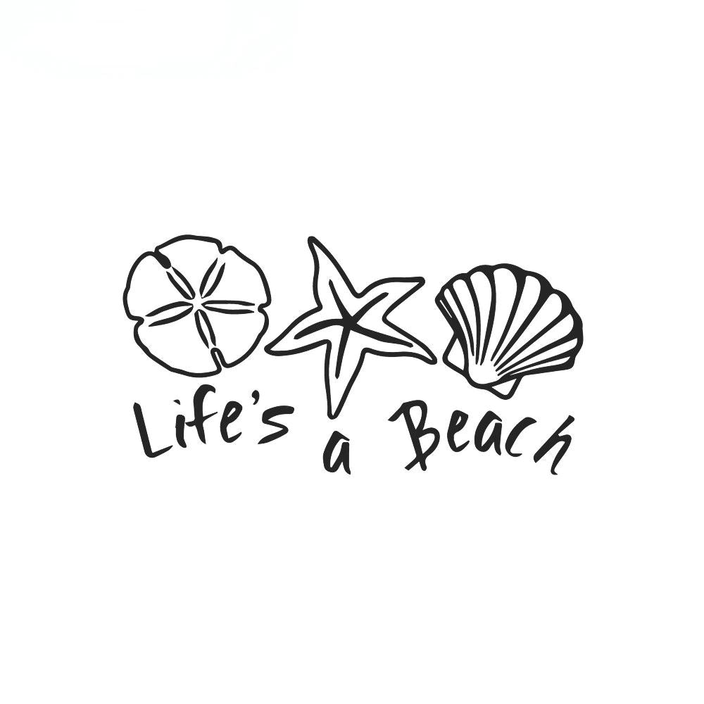 Life's A Beach Bil Sticker